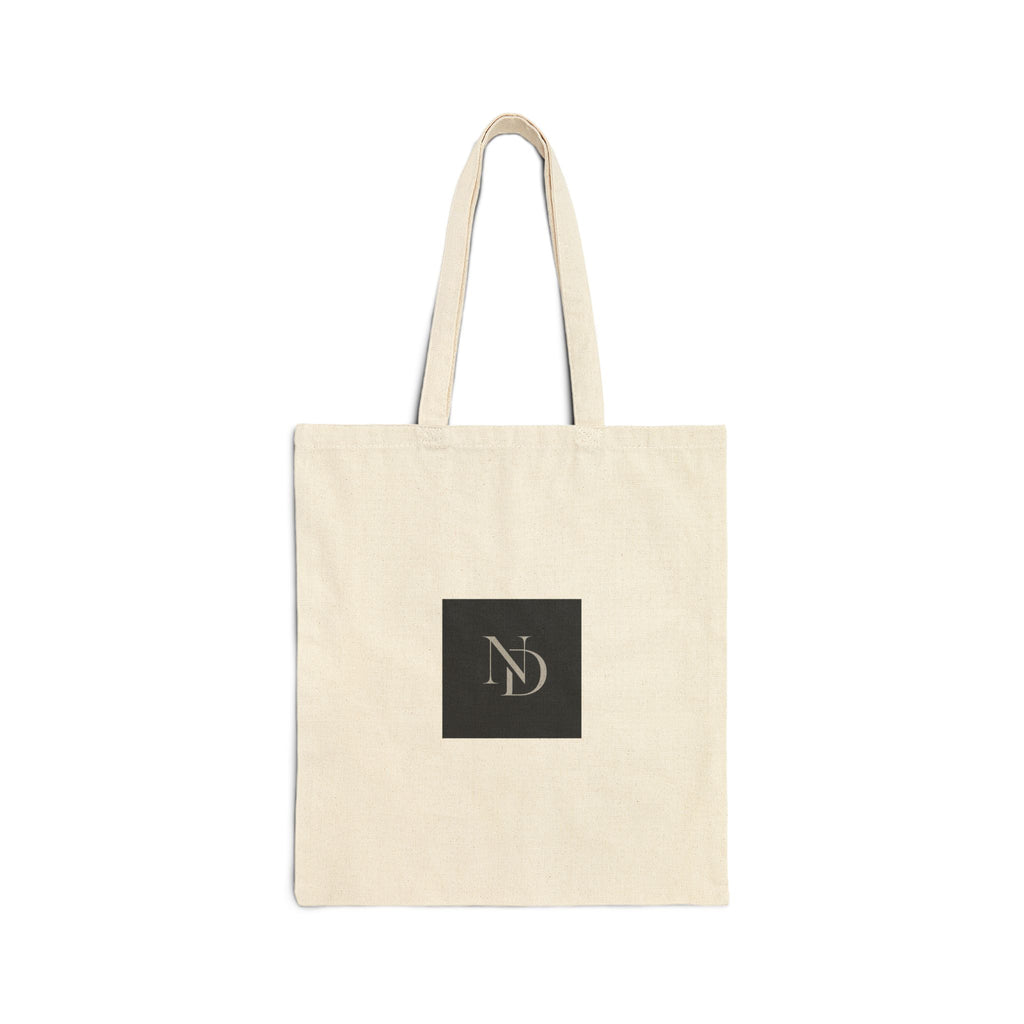 Canvas Tote Bag with Minimal Monogram Logo – Neutral Everyday Shopper