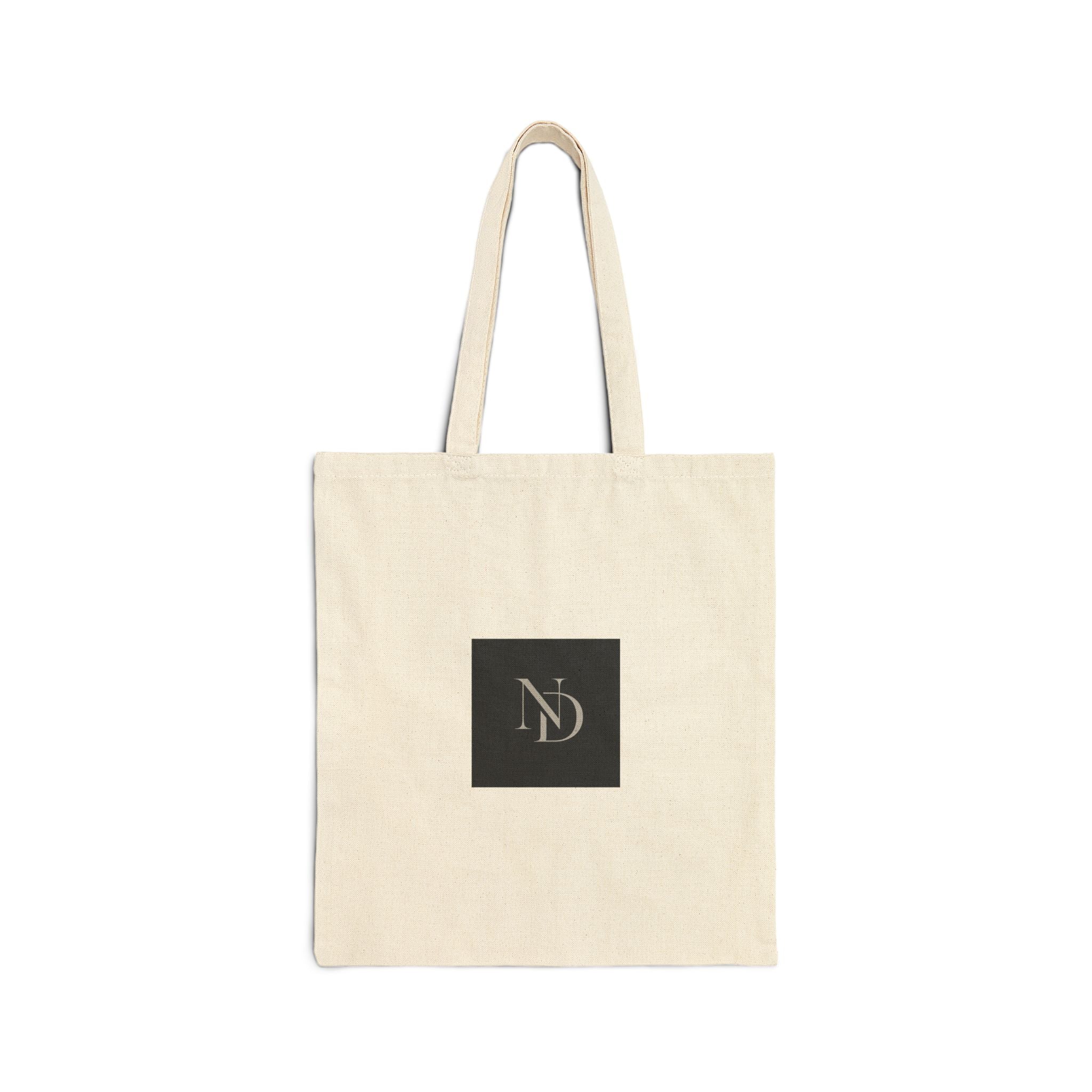 Canvas Tote Bag with Minimal Monogram Logo – Neutral Everyday Shopper