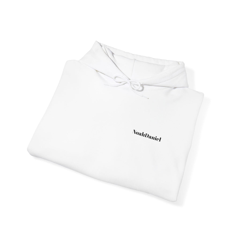 Minimal 'Hoodwinked' White Hoodie — Small Chest Text Casual Pullover