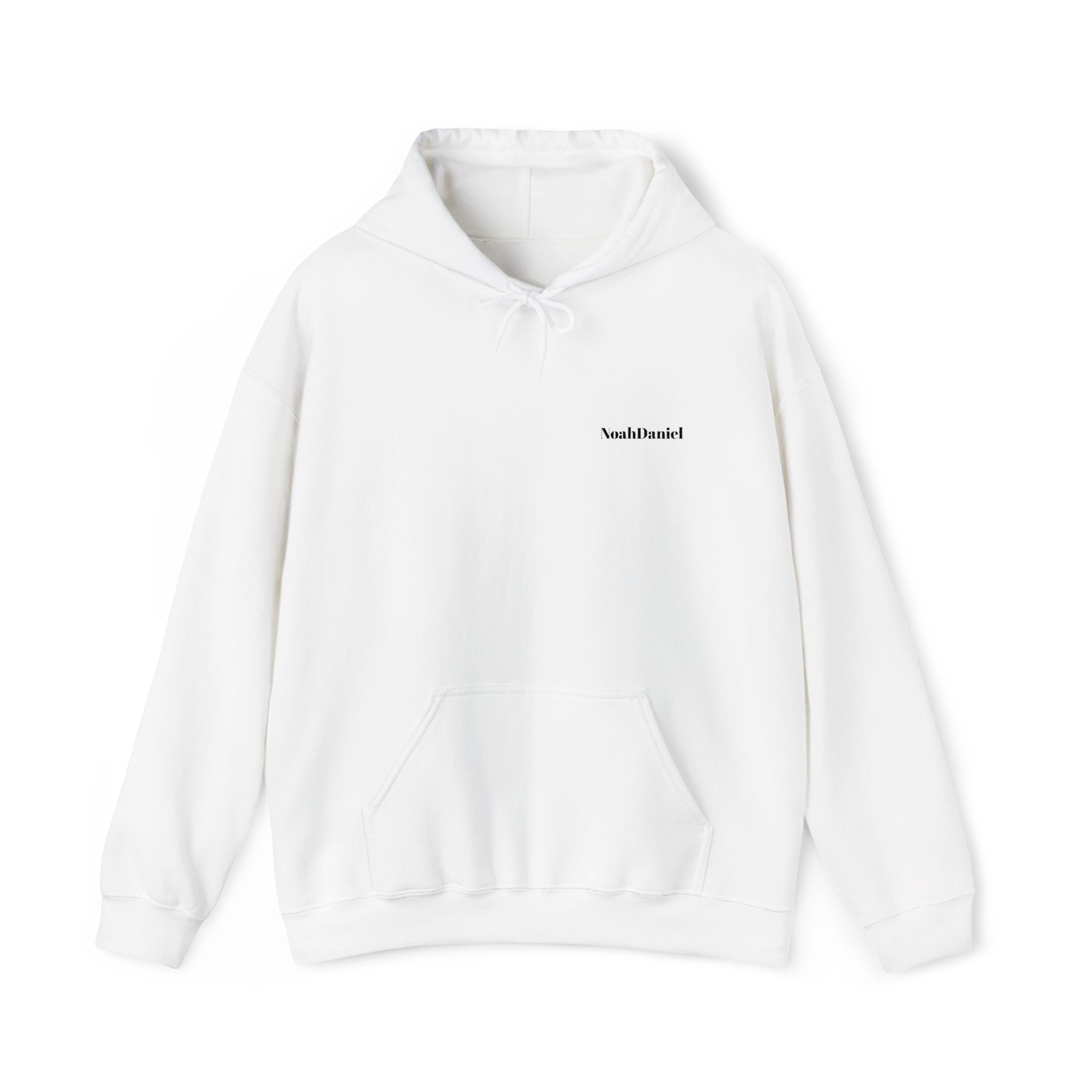 Minimal 'Hoodwinked' White Hoodie — Small Chest Text Casual Pullover
