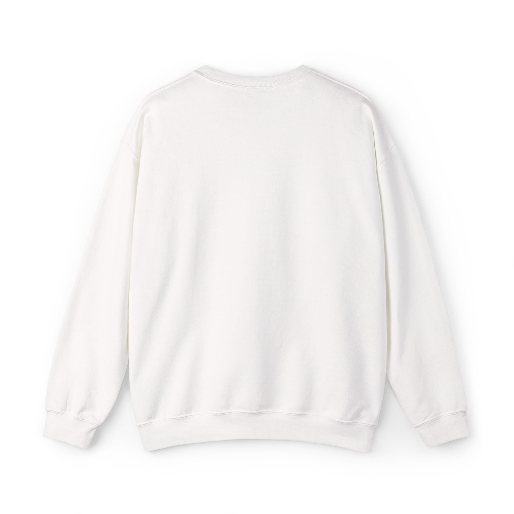 Minimalist White Crewneck Sweatshirt — Tiny 'NOTHINGHAPPENS.' Chest Print